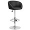 Flash Furniture Black Vinyl Barstool, Adj Height, Backrest: Barrel Back CH-TC3-1066L-BK-GG - alternate 2